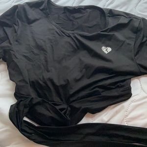 WOMENS BEST cropped tie workout top